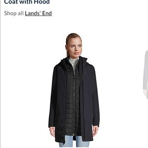 Women’s Long Black Lands End coat